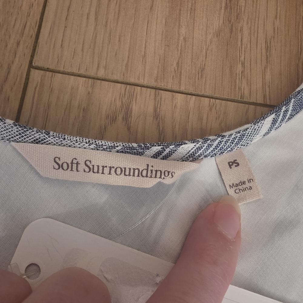 NWT Soft Surroundings Linen Blend Dress- Petite Small - Picture 2 of 14